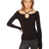 Michael Lauren Gaines Long Sleeve Keyhole Cutout Top -The Fashion Clothing Shop 612R9CoZUuL. AC SR736920