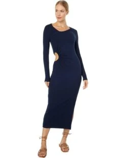 SUNDRY Long Sleeve Side Cutout Dress
