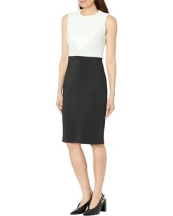 Calvin Klein Scuba Sheath With Color-Block Detail