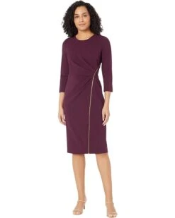 Calvin Klein Long Sleeve Ruched Dress
