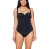 Bleu Rod Beattie Kore Shirred Front One-Piece