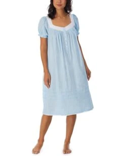 Eileen West 42" Cotton Dobby Cap Sleeve Waltz Gown