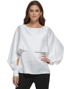 DKNY Long Sleeve Cape Top