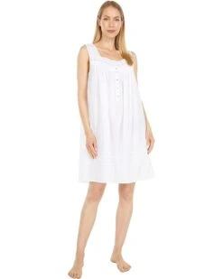 Eileen West Cotton Dobby Stripe Woven Sleeveless Chemise
