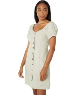 Madewell Linen-Cotton Puff-Sleeve Mini Dress