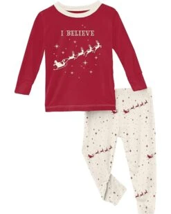 Kickee Pants Kids Long Sleeve Graphic Pajama Set (Big Kids)