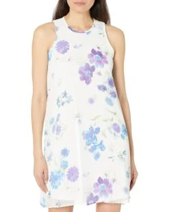 Calvin Klein Chiffon Print Sleeveless Shift Dress