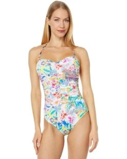 Johnny Was Ruched Sweetheart One-Piece