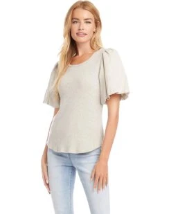 Karen Kane Contrast Linen Sleeve Top