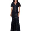 XSCAPE Short Sleeve V-Neck Dress With Sequins 2 XSCAPE Short Sleeve V-Neck Dress With Sequins -The Fashion Clothing Shop 71nF0usshL. AC SR736920