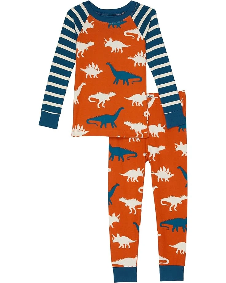 Hatley Kids Dino Silhouettes Organic Cotton Raglan PJ Set (Toddler/Little Kids/Big Kids) 3 Hatley Kids Dino Silhouettes Organic Cotton Raglan PJ Set (Toddler/Little Kids/Big Kids)