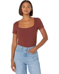 Madewell Ribbed Square-Neck Crop Top