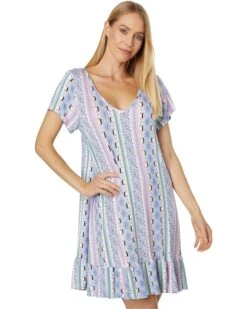 Tommy Bahama Short Sleeve Ruffle Hem Sleepshirt