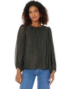 Vince Camuto Crew Neck Balloon Sleeve Blouse