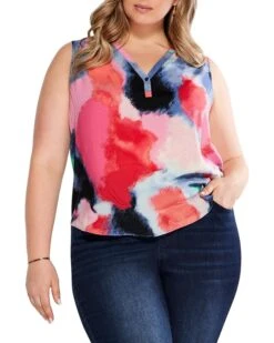 NIC+ZOE Plus Size Abstract Art Tank