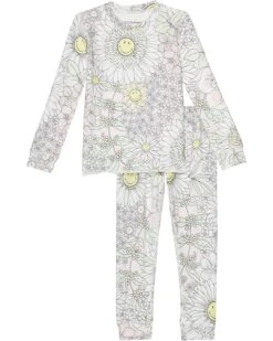 P.J. Salvage Kids Smiley Blooms Peachy Two-Piece Jammie Set (Toddler/Little Kids/Big Kids)