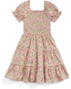 Polo Ralph Lauren Kids Floral Smocked Cotton Jersey Dress (Little Kids)