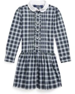 Polo Ralph Lauren Kids Plaid Stretch Poplin Shirtdress (Little Kids)