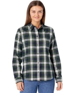 L.L.Bean Petite Organic Flannel Shirt Plaid