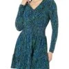 MICHAEL Michael Kors Long Sleeve Zebra Smock Waist Dress